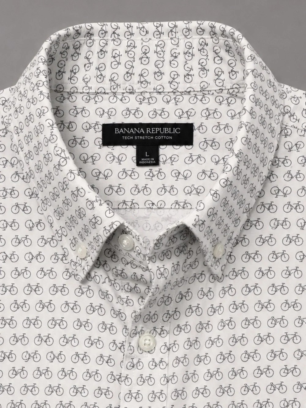 Banana Republic Tech Stretch Bicycle Print Button Down Shirt Men’s Large